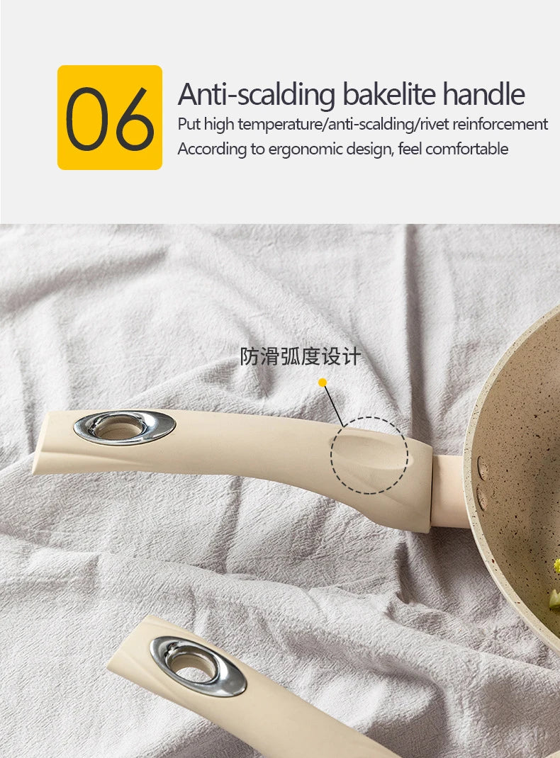 Ceramics Omelet Pot Non-Stick Frying Pan Wok Steak Skillet Pancake Home Induction Gas Stove Cooking Saucepan Kitchen Cookware