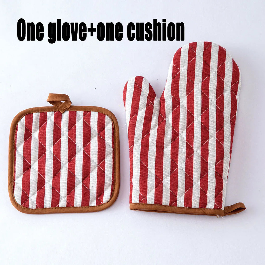 Anti Scald Oven Gloves, Kitchen With Cotton Lining, Thick Gloves Set, Multi-purpose Gloves, Red Checkered Oven Gloves Set