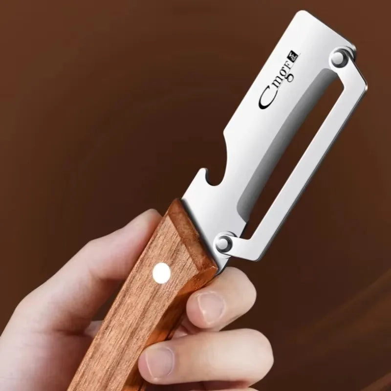 Premium 2-Piece Peeling Knife Set Ultra Sharp Stainless Steel Blade Wood Handle with Bottle Opener&Hanging Loop for Home Kitchen