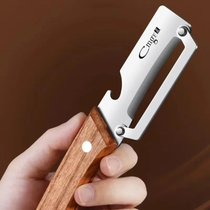 Premium 2-Piece Peeling Knife Set Ultra Sharp Stainless Steel Blade Wood Handle with Bottle Opener&Hanging Loop for Home Kitchen