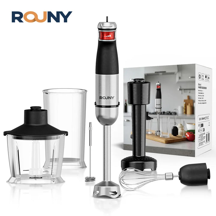 6-in-1 Multi-Purpose Immersion Hand Blender 1500W MAX, Electric Hand Held Stick Blender Stainless Steel Blades,Home & Kitchen