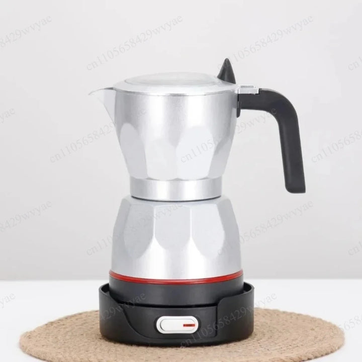 110V/220V Portable Transparent Aluminum Electric Moka Coffee Pot 150ml