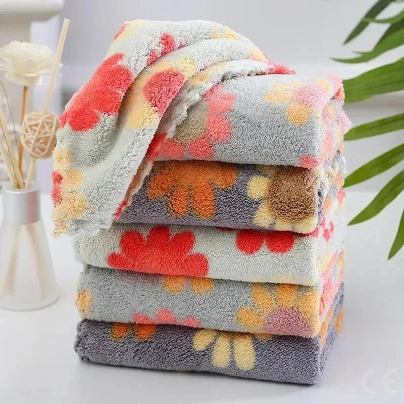 1-10Pcs 30X30CM Kitchen Cleaning Cloths Soft Absorbent Dishcloth Coral Sunflower Wiping Towel Rags Household Cleaning Cloth