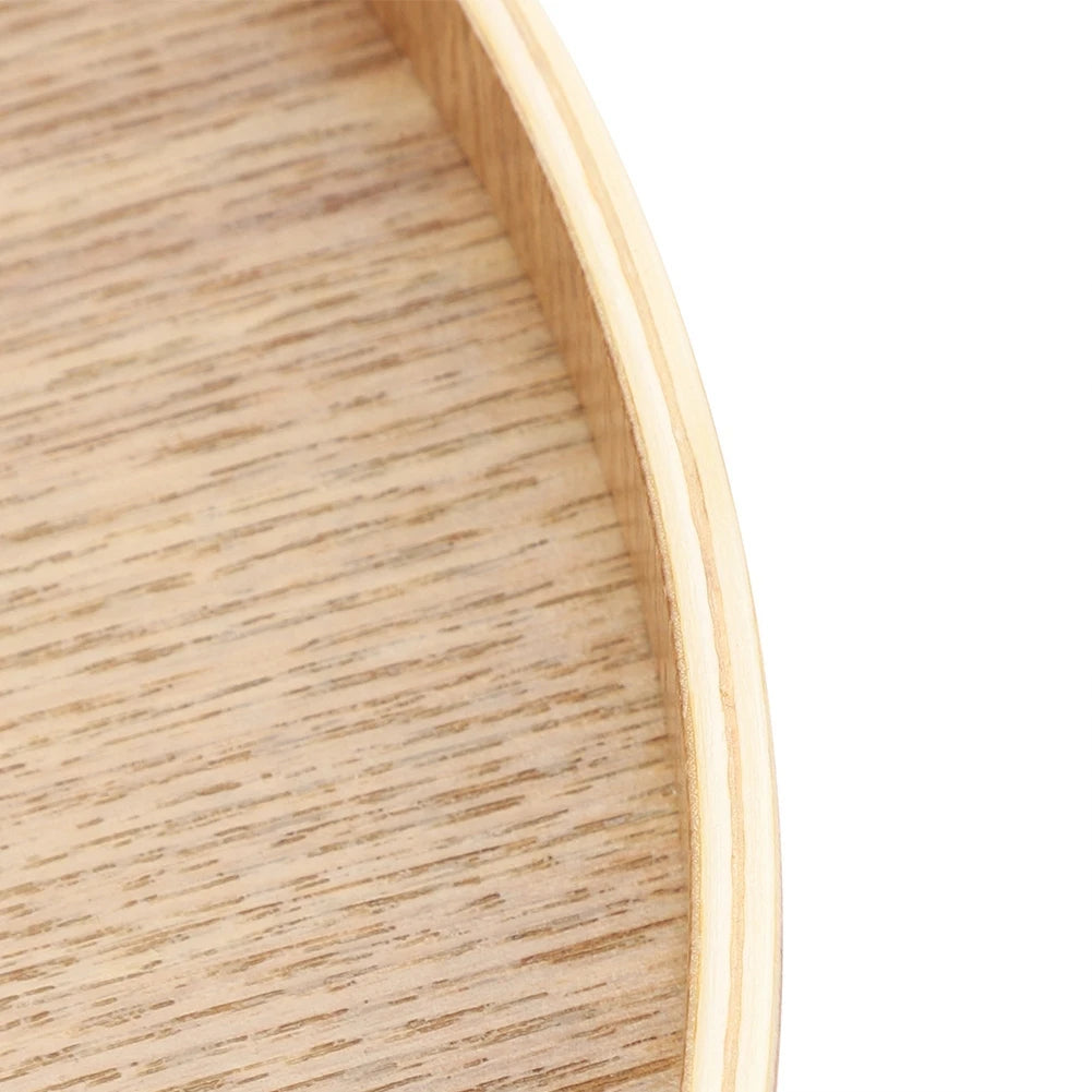 Wood Round Tray Nordic Wooden Serving Tray for Coffee Fruits Candies Table Kitchen Food Home Decoration Wooden Serving Tray