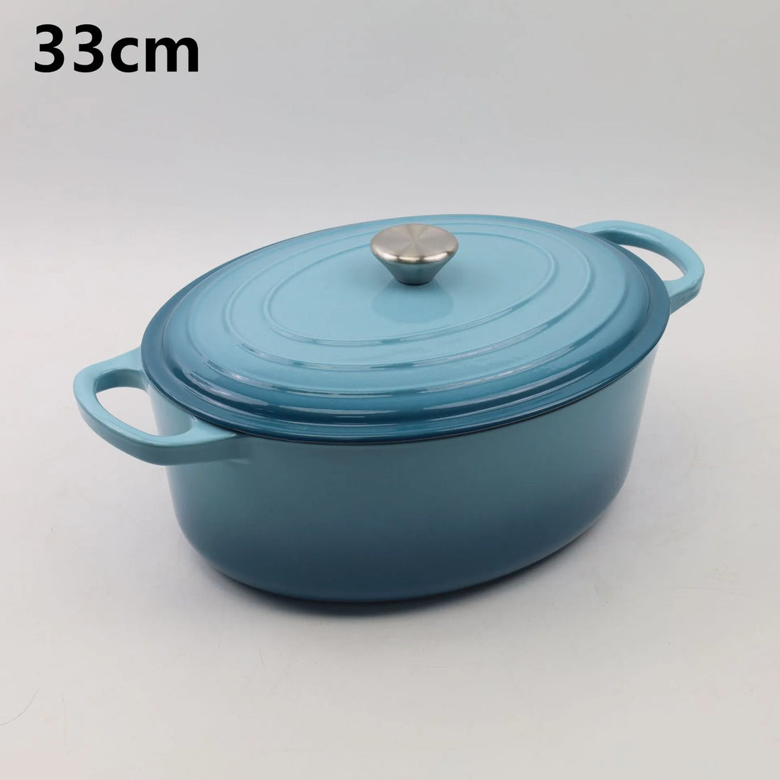 33cm Enameled Cast Iron Oval Dutch Oven for Braising Broiling Bread Baking 4L Saucepan Kitchen Utensil Cast Iron Casserole Dish