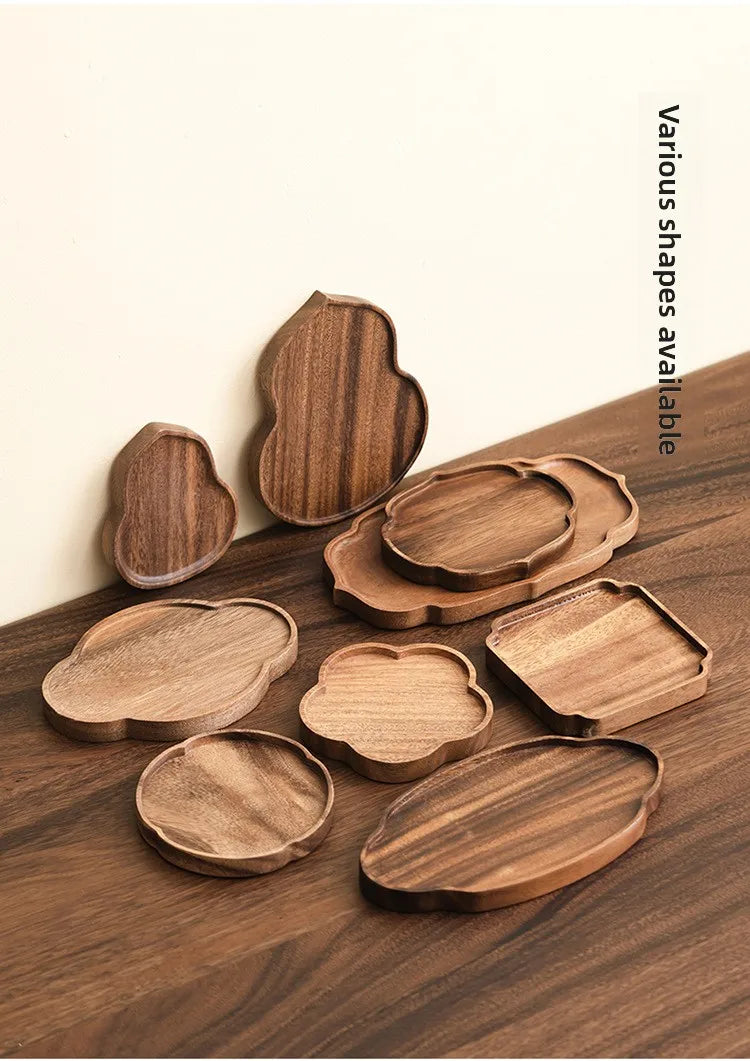 Chinese Style Walnut Wood Tea Tray Serving Plate Home Use  Wood Dry Pounding Table Tea Board Storage Wooden Tea Table Sn...
