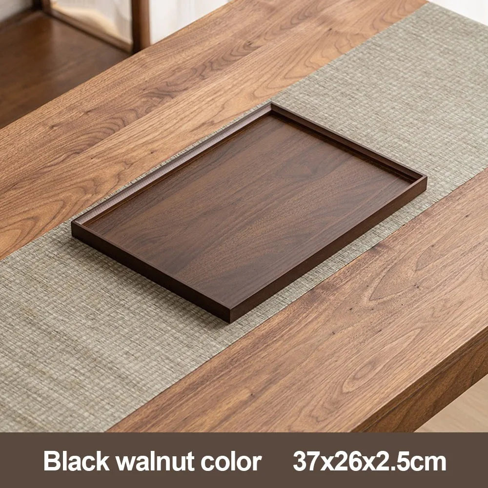 Decorate Tray Natural Bamboo Wooden Tray Rectangular Tea Food Tray Retro Style Serving Tray Useful Wooden Tray Kitchen