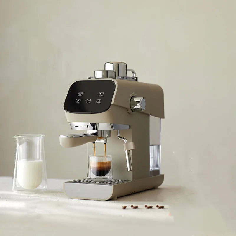 Compact Home Coffee Machine Semi-Automatic Espresso Maker with Steam Wand 15Bar Pressure for Rich Crema Perfect for Lattes