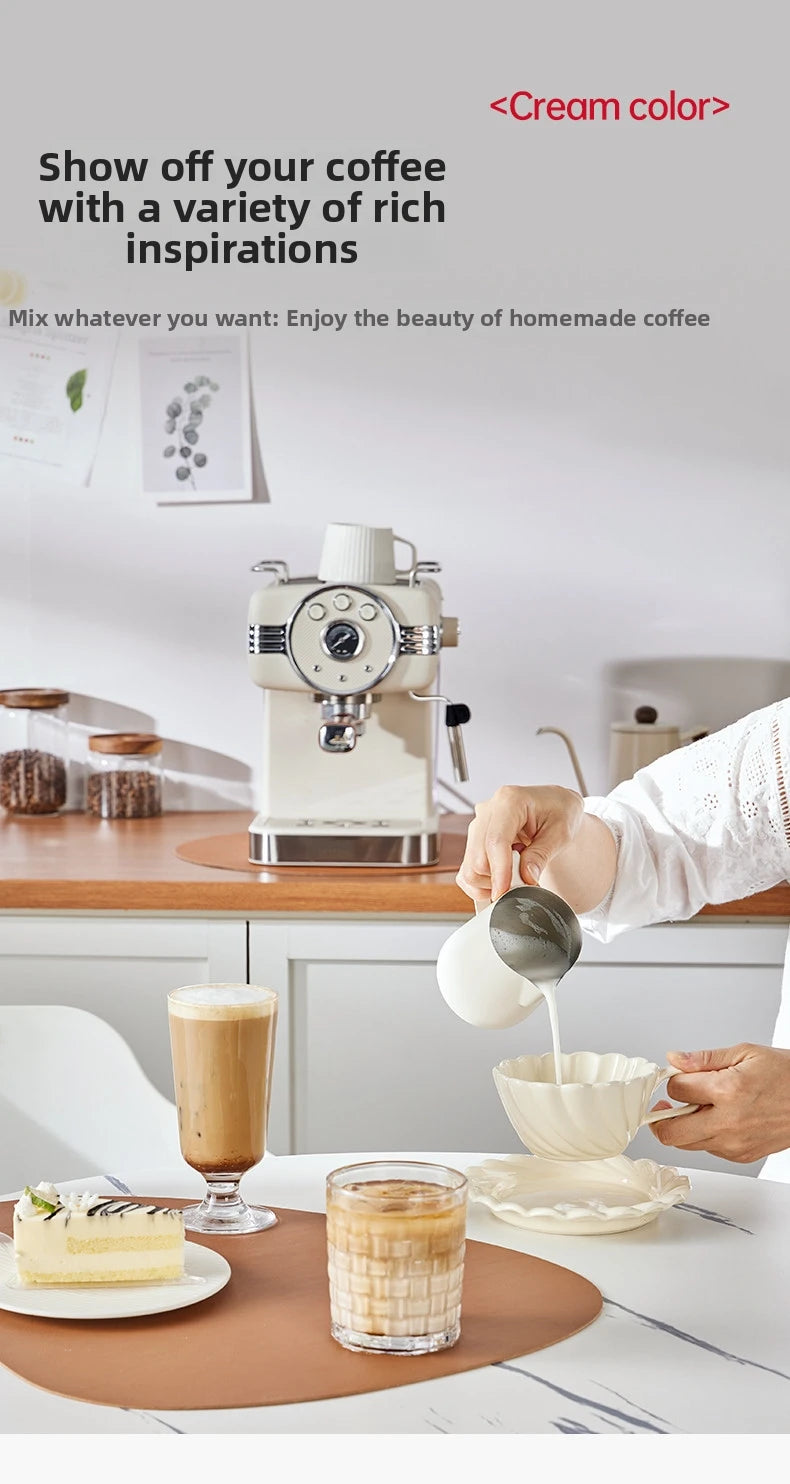 Espresso Coffee Machine Semi-Automatic Home & Office Coffee Maker 20Bar Pump Pressure with Milk Frother Perfect Gift for Coffee
