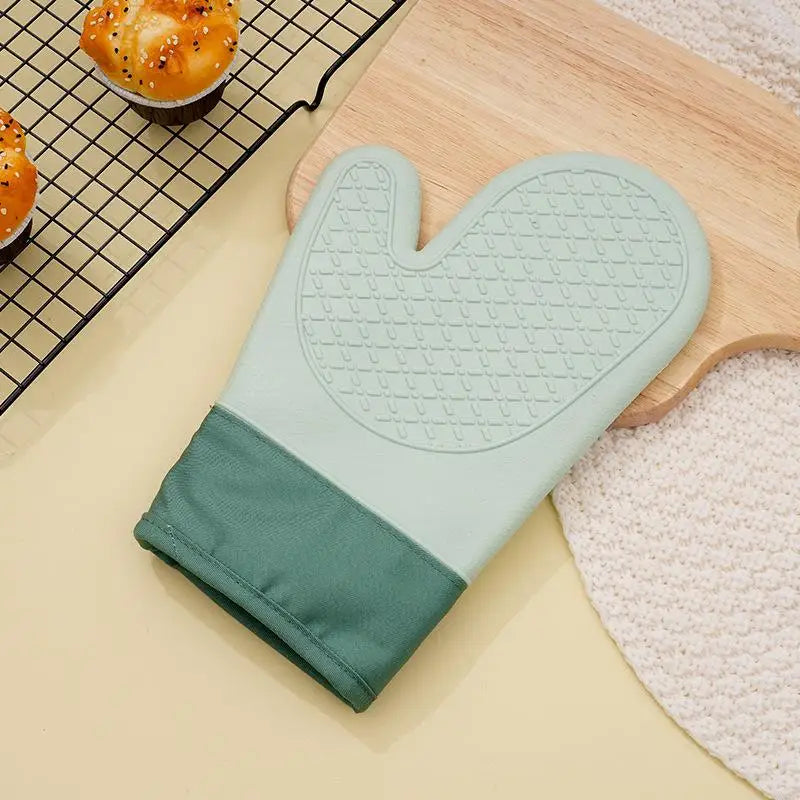 1 Pack Thickened Silicone Oven Mitts | Heat Resistant Insulation Non-Slip Anti-Scald | Protective Gloves for Kitchen Oven