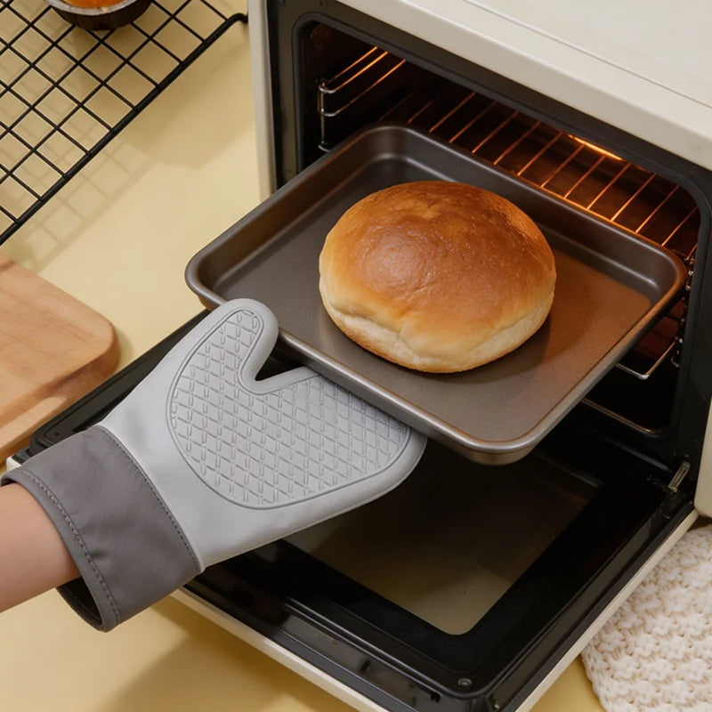 1 Pack Thickened Silicone Oven Mitts | Heat Resistant Insulation Non-Slip Anti-Scald | Protective Gloves for Kitchen Oven