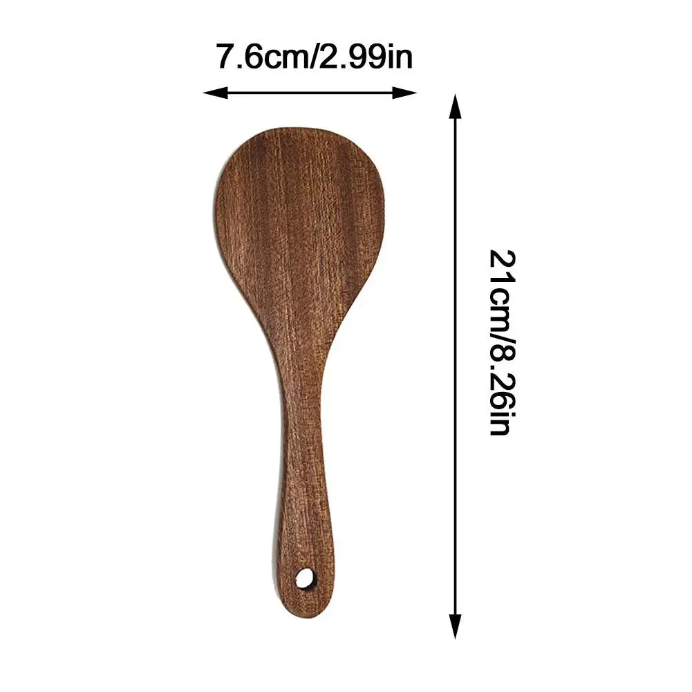 Walnut Wooden Kitchenware Long Handle Rice Scoop Tableware Heat Resistant Kitchen Tableware Tools For Cooking Eating