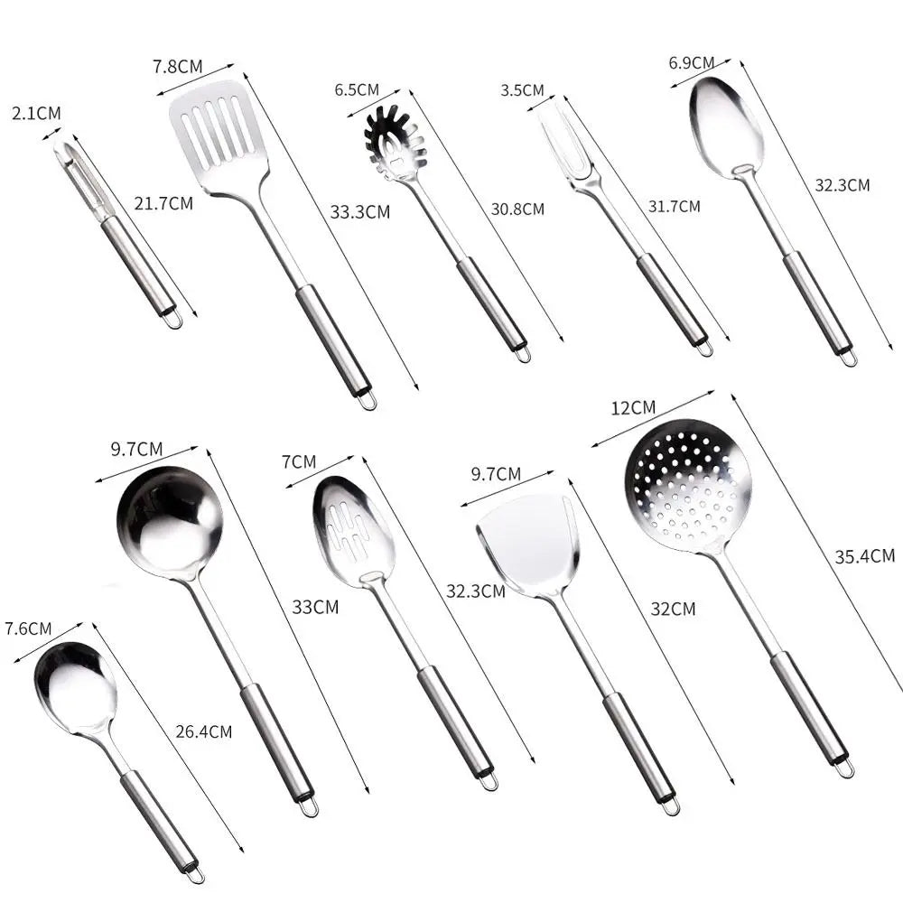 Durable Stainless Steel Wok Spatula Long Handle Kitchen Gadgets Kitchen Cooking Utensil Set Rice Spoon Ladle Cooking Tools