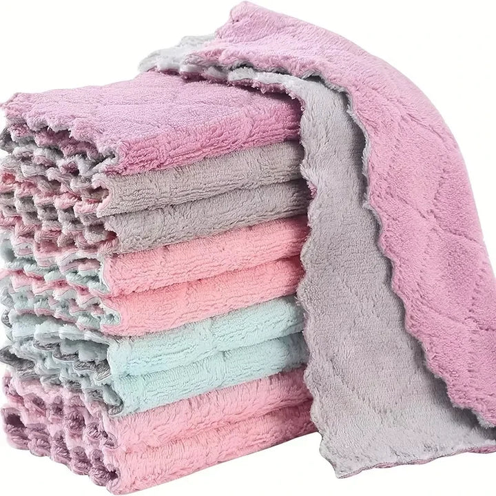 5/10/20/30pcs Kitchen Towels And Dishcloths Rag, 15*25cm Small Dish Washing Towels, Random Color Assorted Varieties