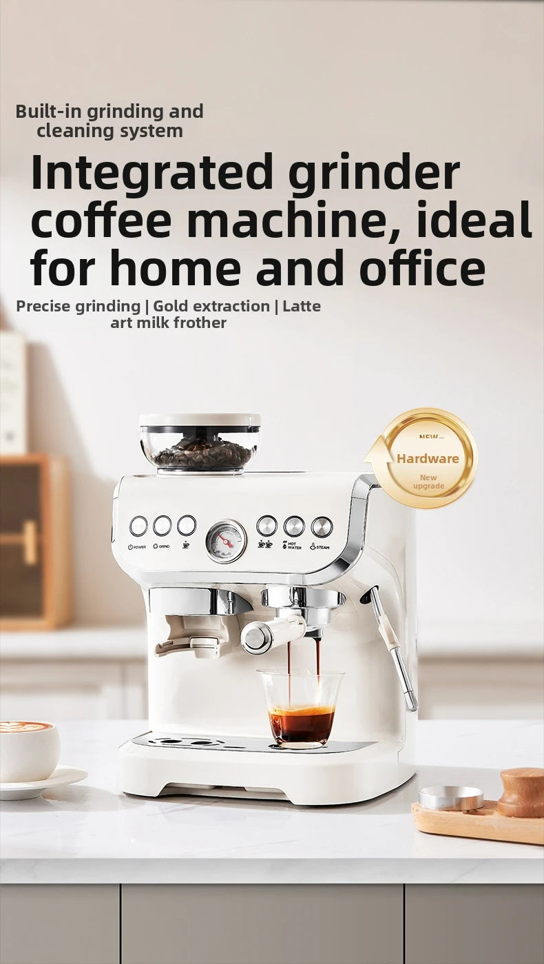 Electric Coffee Grinder&Maker Machine-20Bar Pressure, Built-in Burr Grinder, Programmable Brewing, for Espresso/Latte/Cappucino