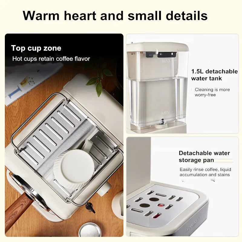 Espresso Coffee Machine Semi-Automatic Home & Office Coffee Maker 20Bar Pump Pressure with Milk Frother Perfect Gift for Coffee