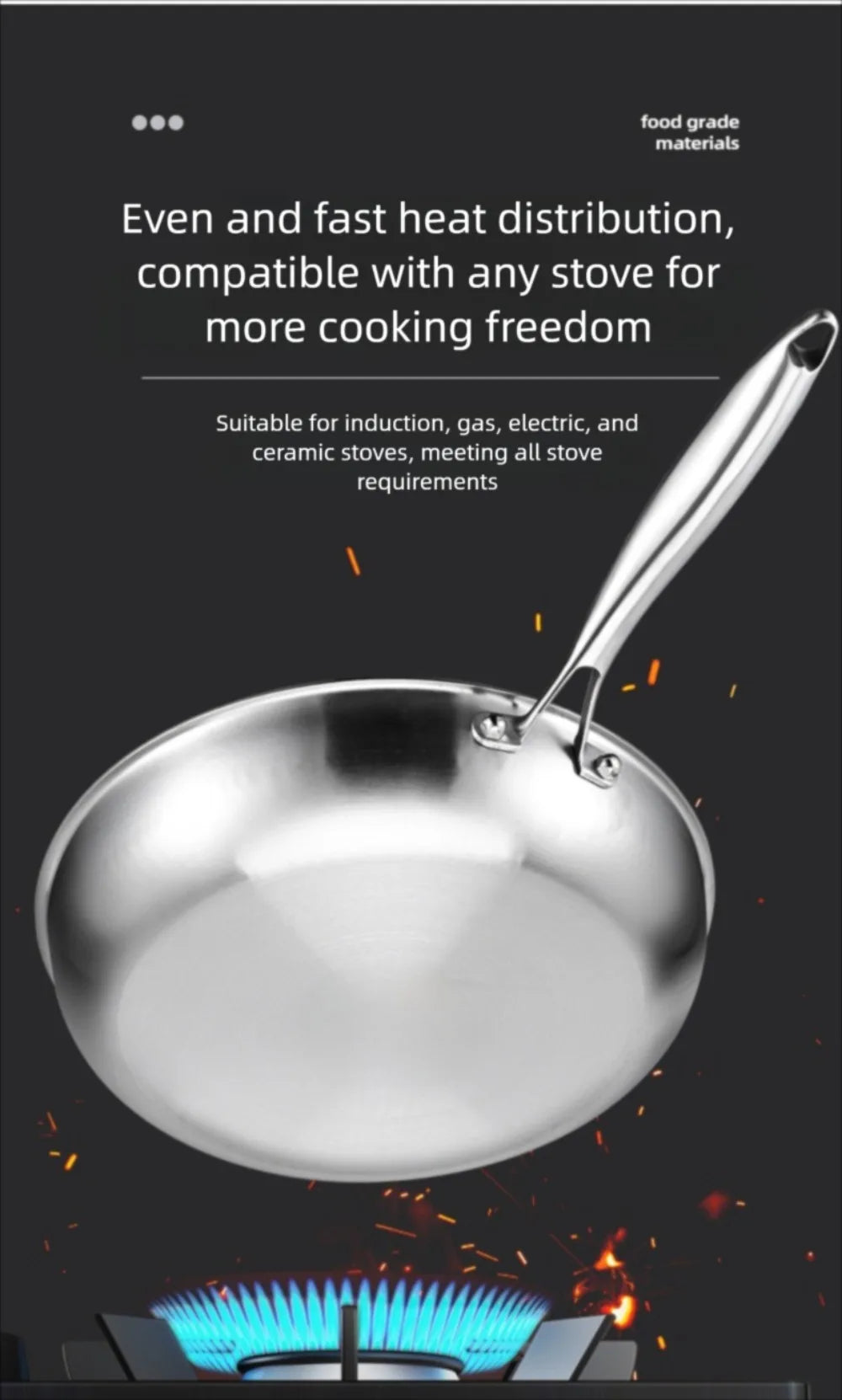 26/28/30/32cm Titanium Frying Pan Non Stick Fish Scale Hammer Pattern Steak Frying Pan Thickened with Lid Kitchen Cookware
