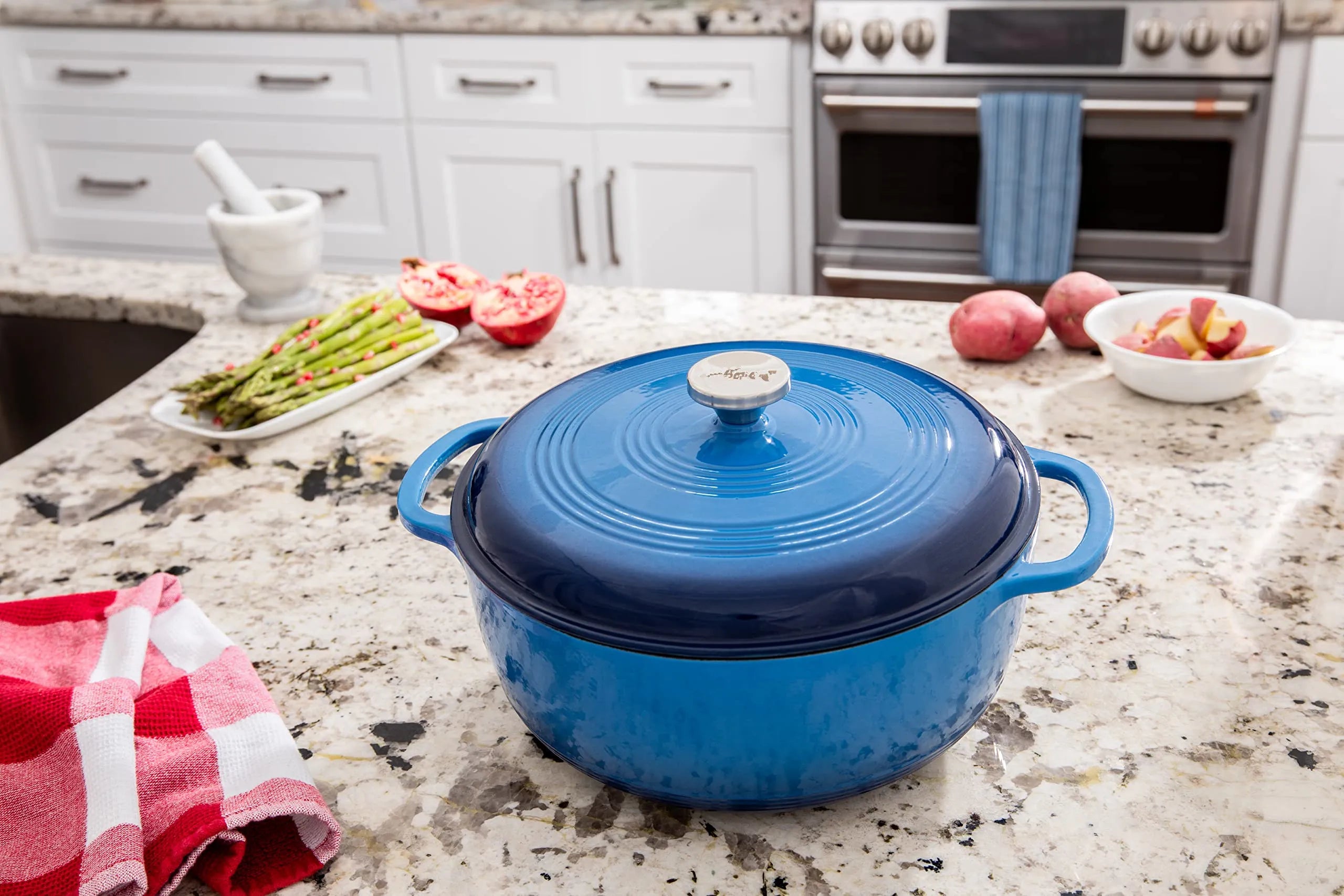 28cm Enameled Cast Iron Dutch Oven Dual Handles 6 Quart Stew Pot Use to Cook Bread Baking Soups Casserole Dish Oven Safe 500° F