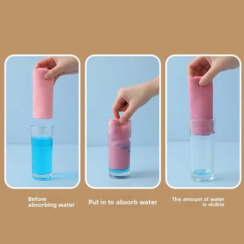 Tear-off Microfiber Cleaning Cloth Roll, Reusable Kitchen Dish Towels, Greaseproof Quick Drying Cleaning Rags