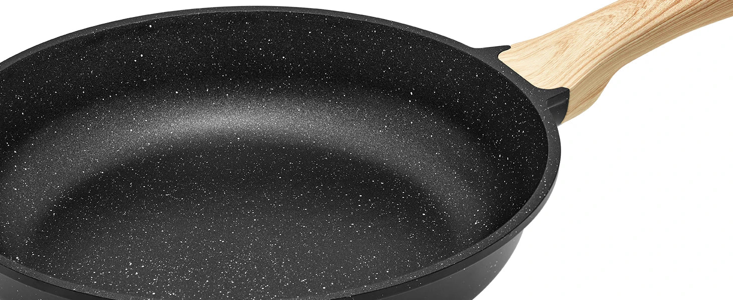 Induction Hob Pans Set 10pcs, Pots and Pans Set Non Stick, Kitchen Cookware Sets with Lids，Granite，PFAS-Free