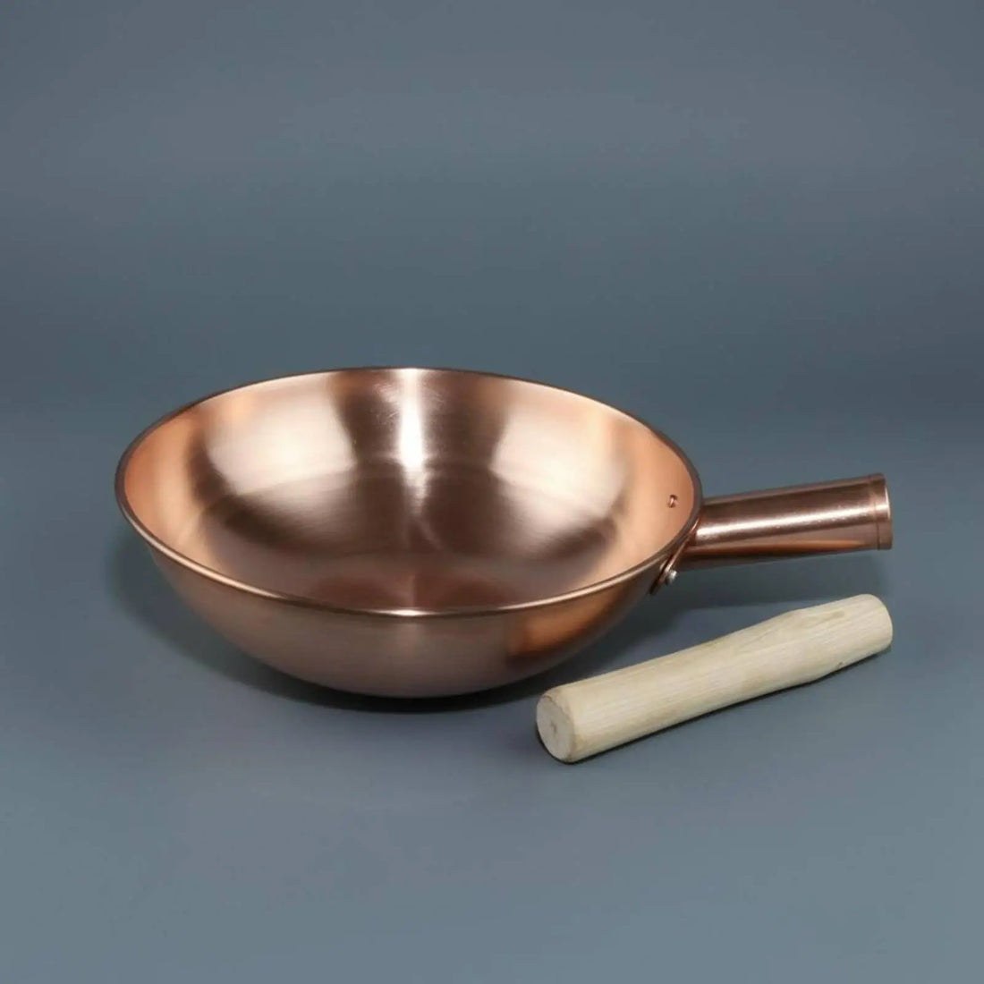 Copper Frying Pan Thick Copper Kitchen Wok Frying Sauté Pan Even Heating for Home Cooks and Chefs