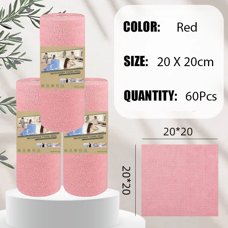 60Pcs Reusable Microfiber Cleaning Wipes Fast Drying Reusable High Absorbency Durable Kitchen Towels for Dishes