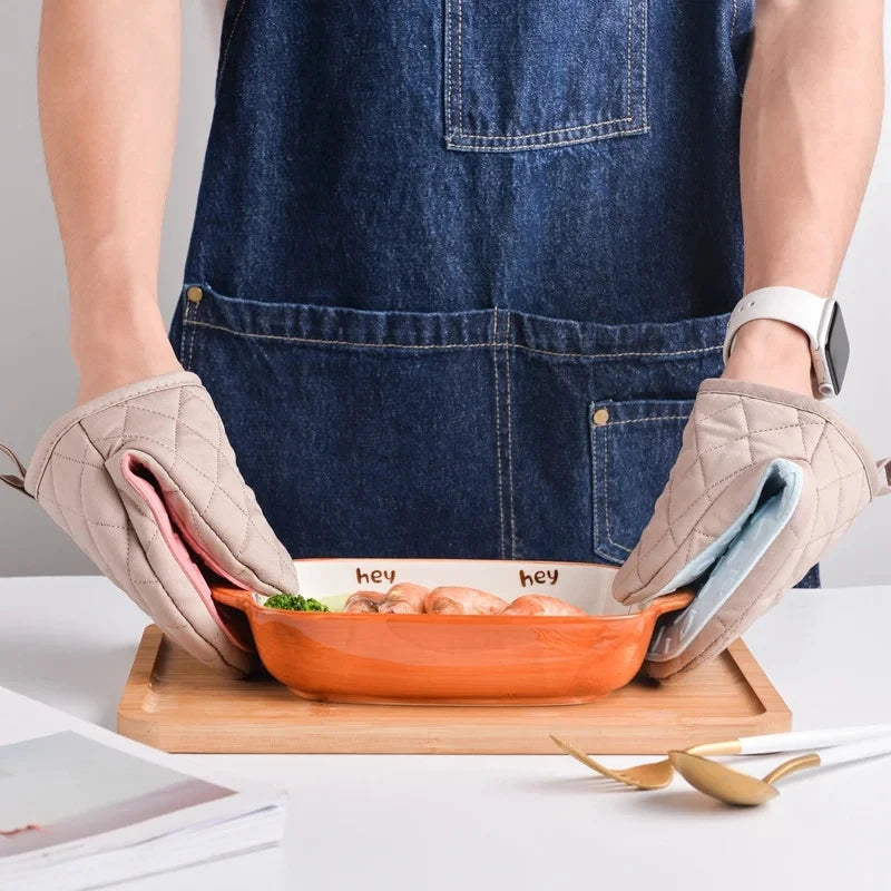 Silicone Anti-scalding Oven Gloves Mitts Potholder Kitchen Silicone Gloves Tray Dish Bowl Holder Baking Oven Glove Hand Clip