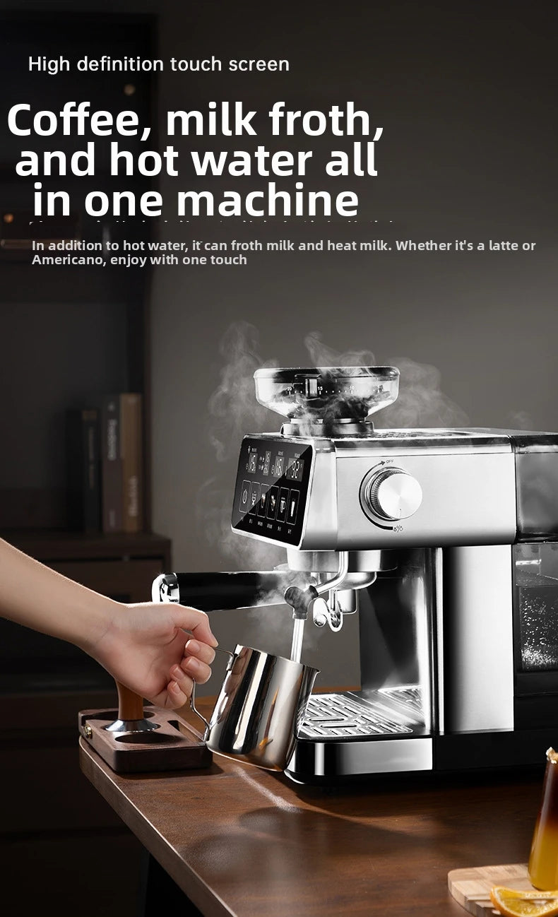 20Bar Espresso Machine with Milk Frother – Fully Automatic Coffee Maker, Built-in Grinder, Smart Touch Screen, for Home/Office
