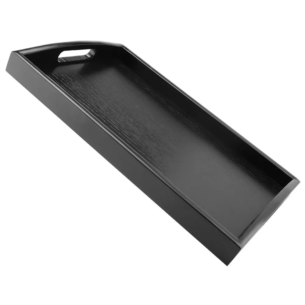 Large Size Wood Serving Tray Black Color With Handle Wooden Breakfast Tray Wood Material Rectangular Shape Tea Serving Tray