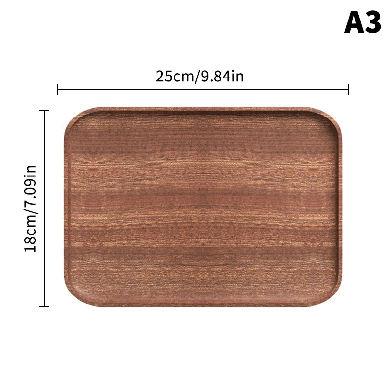 Hot Sale 1PC Wooden Serving Trays Oval Wood Tray Platters for Serving Food Dishes Dinner Plates Solid Wood Round Dessert Plate