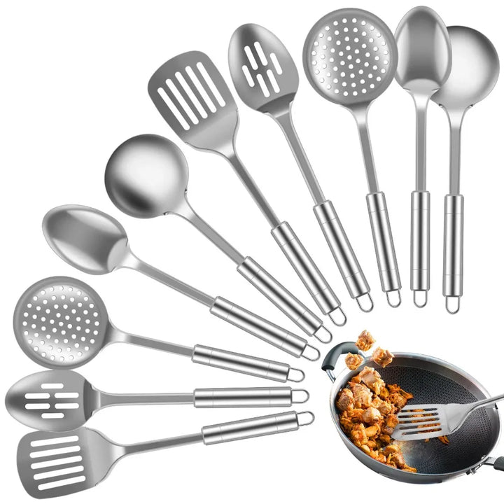 Durable Stainless Steel Wok Spatula Long Handle Kitchen Gadgets Kitchen Cooking Utensil Set Rice Spoon Ladle Cooking Tools