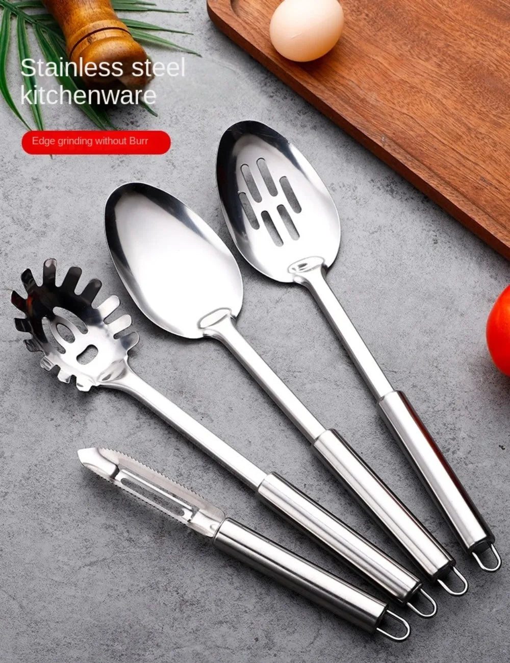 Durable Stainless Steel Wok Spatula Long Handle Kitchen Gadgets Kitchen Cooking Utensil Set Rice Spoon Ladle Cooking Tools