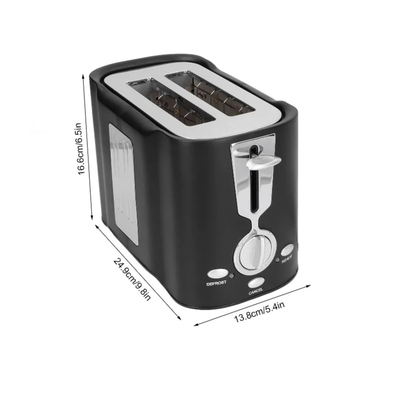 800W Thick Wide Slot Mini Toaster 2 Slices Simple Bread Toaster Breakfast Maker Machine For Home Use