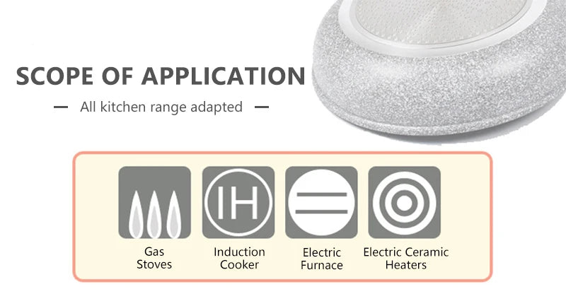 Frying 28/26/24/20cm Wok Non-stick Pan Skillet Cauldron Induction Cooker Pans Pancake Egg Gas Stove Home
