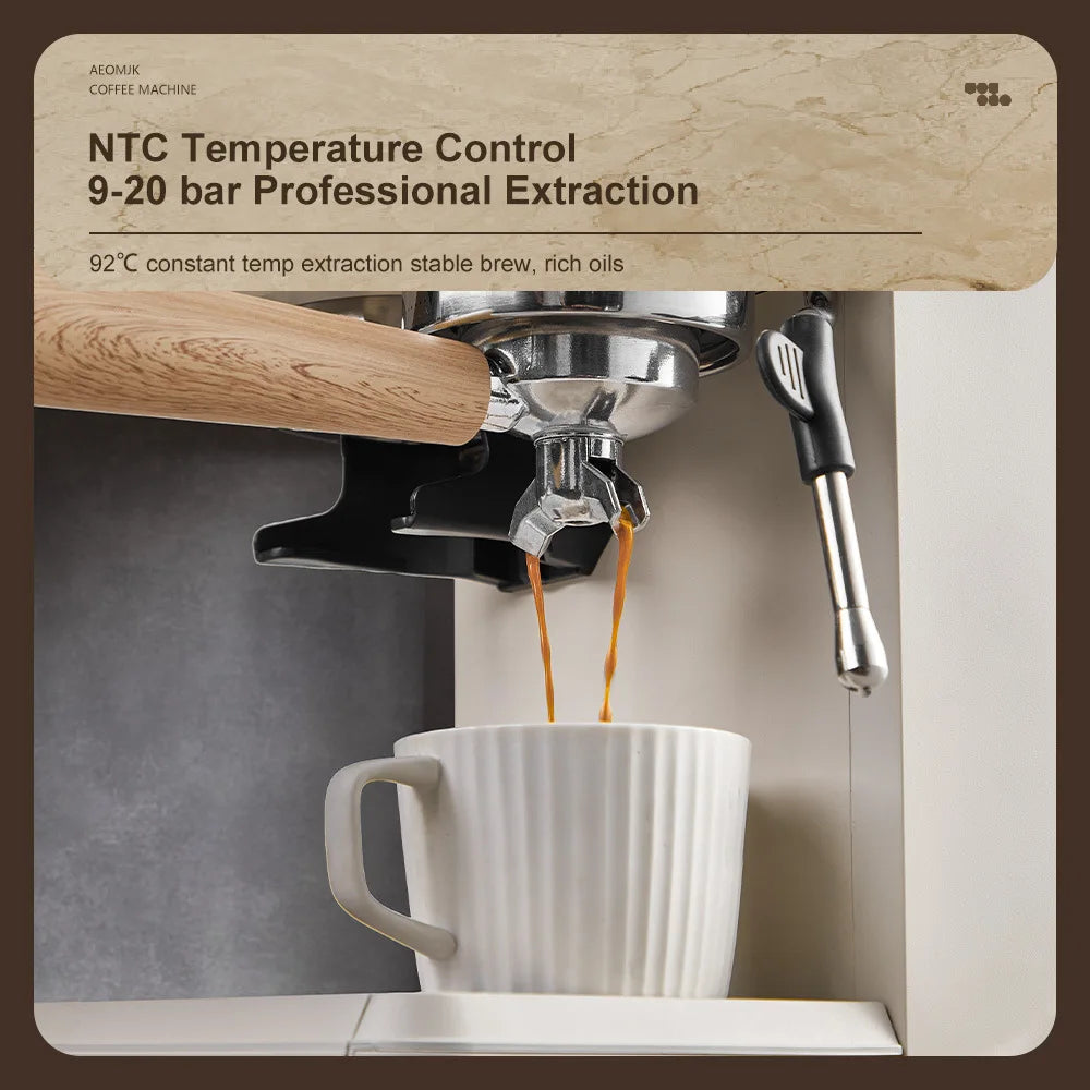 Semi-Automatic Espresso Machine with Built-in Grinder, Hot & Cold Dual Brew System with Steam Milk Frother, Compact Home Barista
