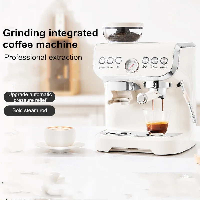 Electric Coffee Grinder&Maker Machine-20Bar Pressure, Built-in Burr Grinder, Programmable Brewing, for Espresso/Latte/Cappucino