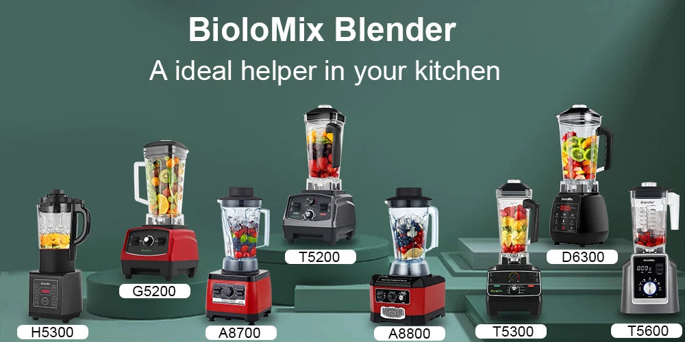 BioloMix 3HP 2200W Heavy Duty Grade Timer Blender Mixer Juicer Fruit Food Processor Ice Smoothies BPA Free 2L Jar