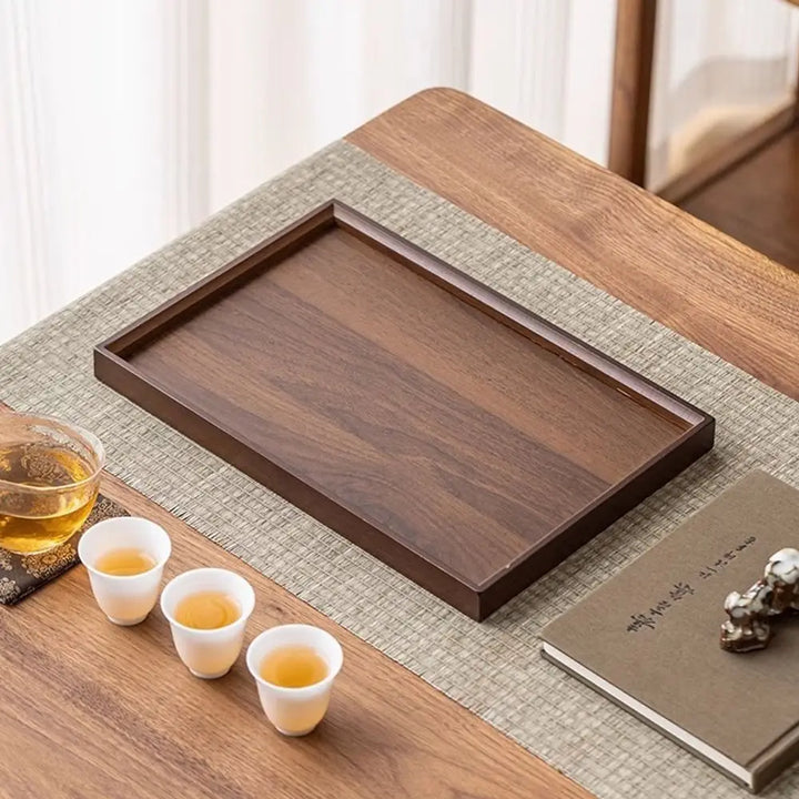 Decorate Tray Natural Bamboo Wooden Tray Rectangular Tea Food Tray Retro Style Serving Tray Useful Wooden Tray Kitchen