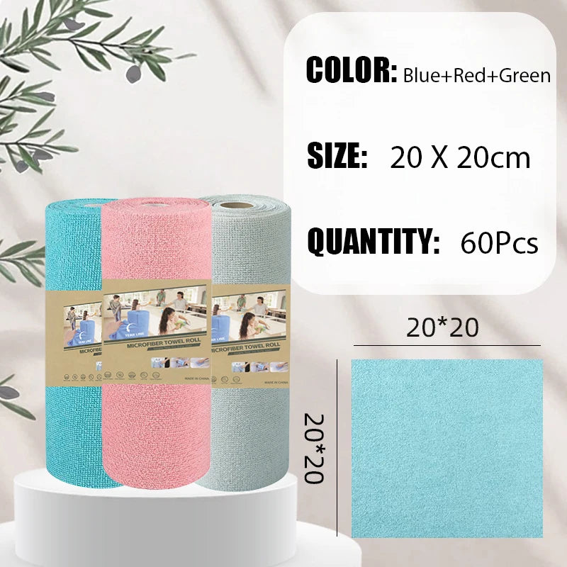 60Pcs Reusable Microfiber Cleaning Wipes Fast Drying Reusable High Absorbency Durable Kitchen Towels for Dishes