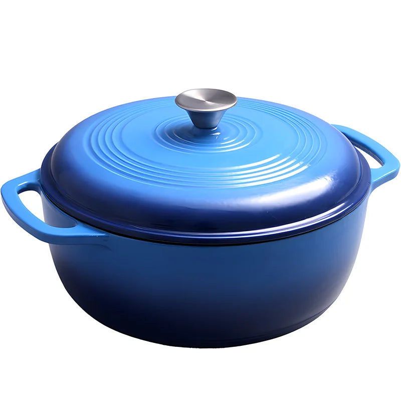 28cm Enameled Cast Iron Dutch Oven Dual Handles 6 Quart Stew Pot Use to Cook Bread Baking Soups Casserole Dish Oven Safe 500° F