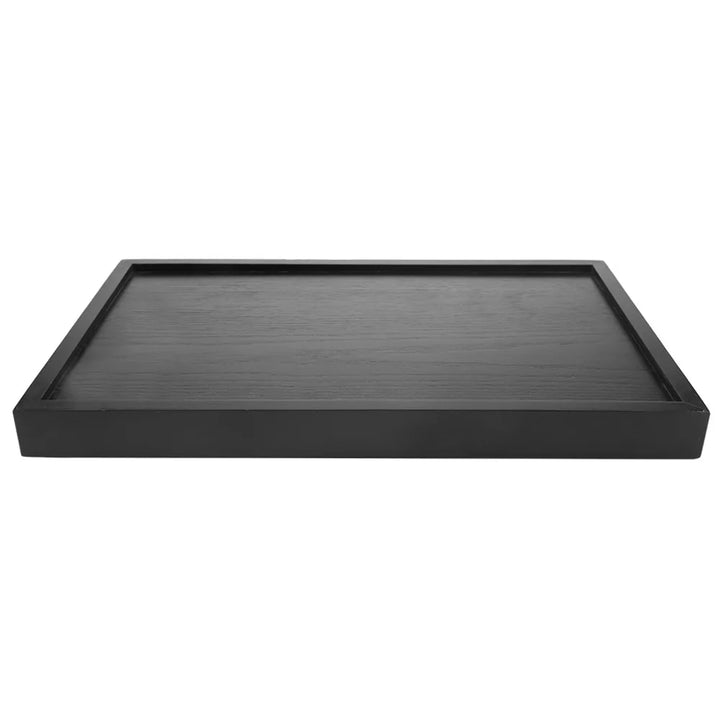 Large Size Wood Serving Tray Black Color With Handle Wooden Breakfast Tray Wood Material Rectangular Shape Tea Serving Tray