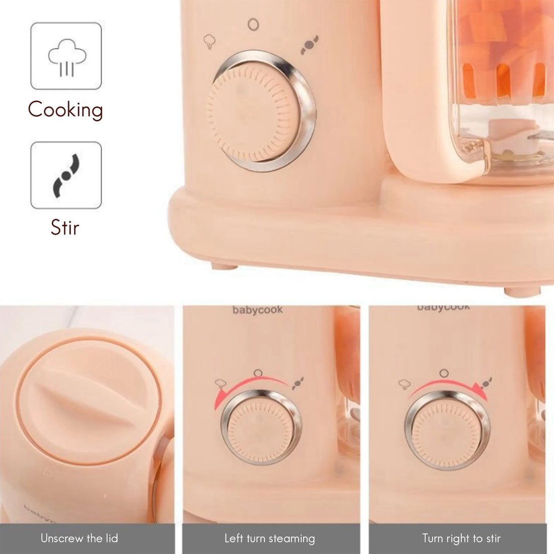 Baby Food Maker,Multi-Function Steamer Grinder Blender Mills Machine Auto Grinding Food Processor For Baby EU Plug-A77G