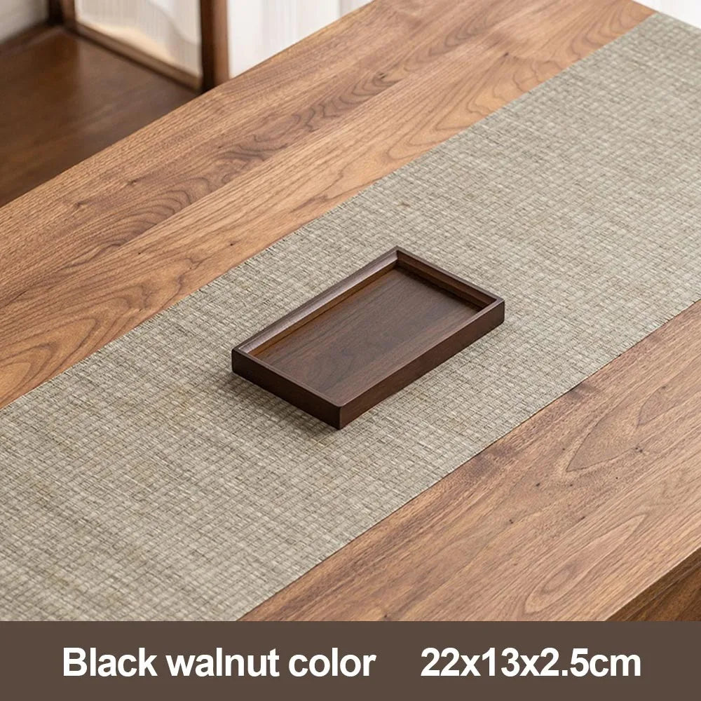Decorate Tray Natural Bamboo Wooden Tray Rectangular Tea Food Tray Retro Style Serving Tray Useful Wooden Tray Kitchen