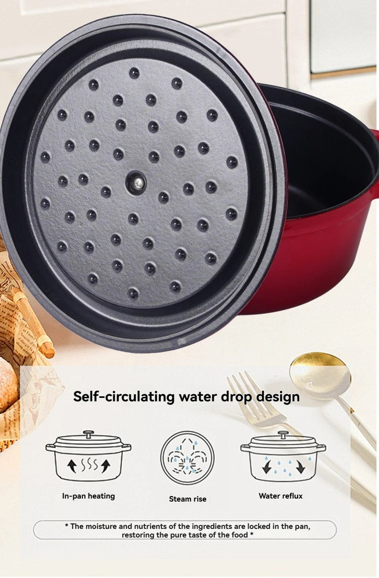 25cm Enameled Cast Iron Dutch Oven 4 Quart Heavy Casserole Dish For Sourdough Bread Baking And Stew Kitchen Nonstick Braised Pot