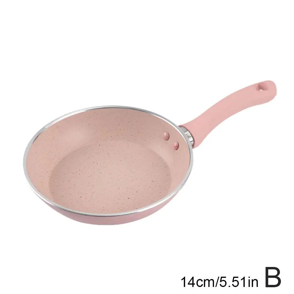 Pink Non Stick Flat Bottomed Pan Mini Fried Wheat Rice Stone Pot Steak Induction Cooker Open Flame Universal Kitchen Utensils