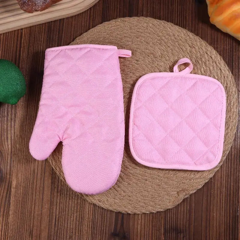 ♥Heat Resistant Oven Mitts & Pot Holders Set – 4-Color Quilted Kitchen Gloves for Cooking & Baking|〔YY33〕