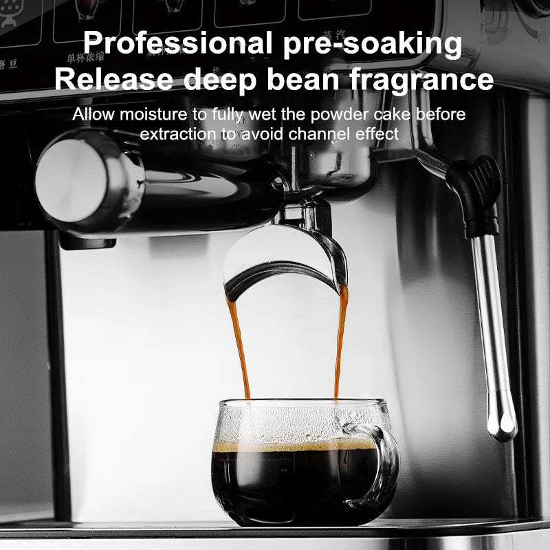 20Bar Espresso Machine with Milk Frother – Fully Automatic Coffee Maker, Built-in Grinder, Smart Touch Screen, for Home/Office