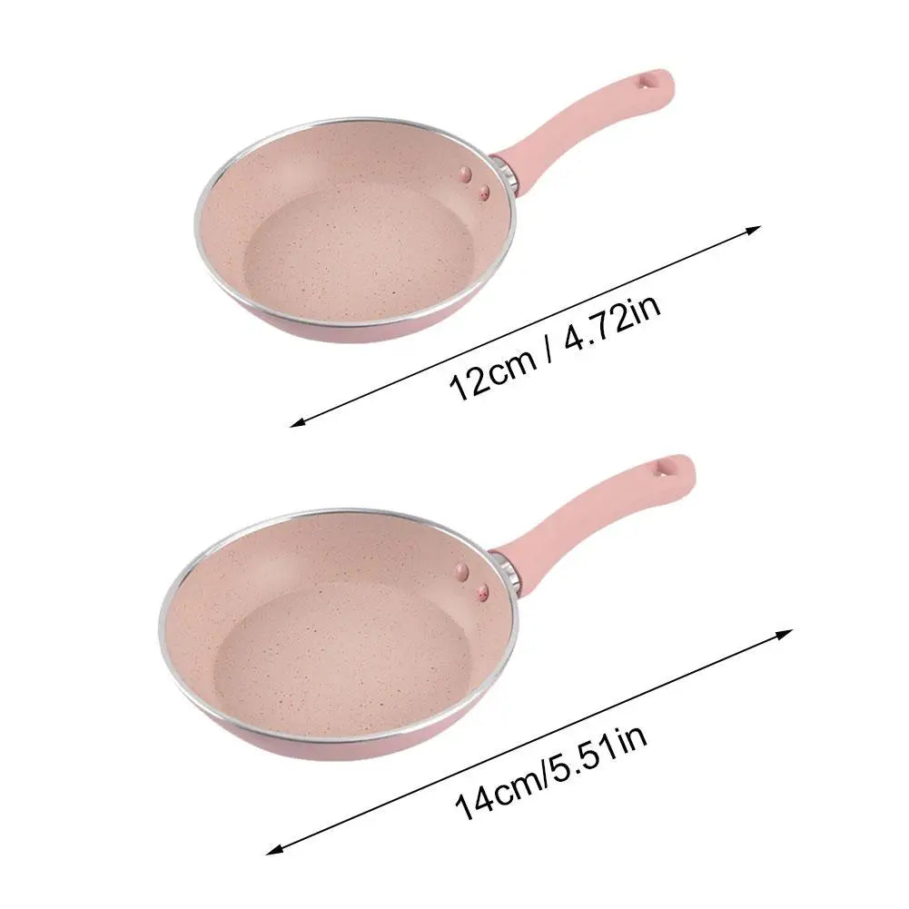 Pink Non Stick Flat Bottomed Pan Mini Fried Wheat Rice Stone Pot Steak Induction Cooker Open Flame Universal Kitchen Utensils