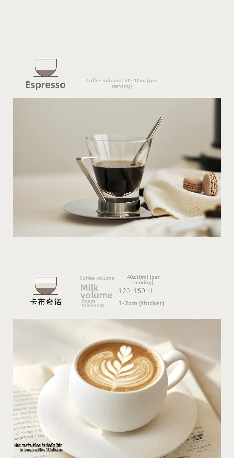 Compact Home Coffee Machine Semi-Automatic Espresso Maker with Steam Wand 15Bar Pressure for Rich Crema Perfect for Lattes