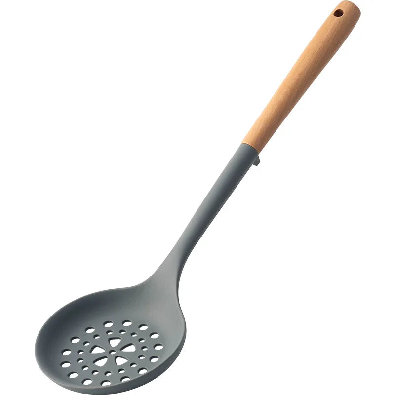NEW Silicone Spatula Non Stick Pan Wooden Handle Silicone Vegetable Heat-resistant Silicone Cooking Spatula Spoon Kitchen tool
